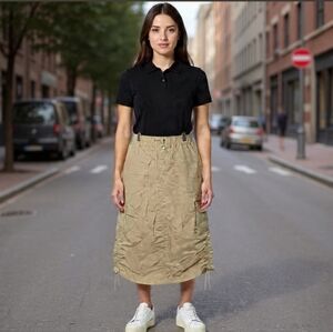S🍀Wilo The Label Cargo Parachute Cream/Tan Maxi Skirt